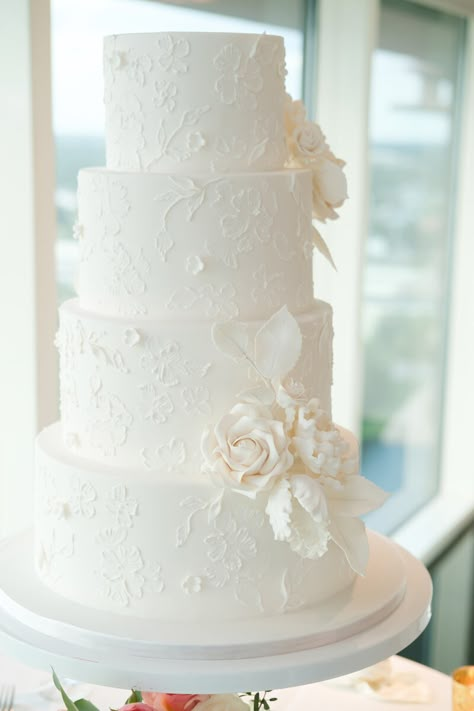 Gallery White Floral Wedding Cake, 5 Tier Wedding Cakes, Wedding Cake Simple Elegant, Textured Wedding Cakes, 4 Tier Wedding Cake, Wedding Cake Pearls, Big Wedding Cakes, Fondant Wedding Cakes, Wedding Cake Photos