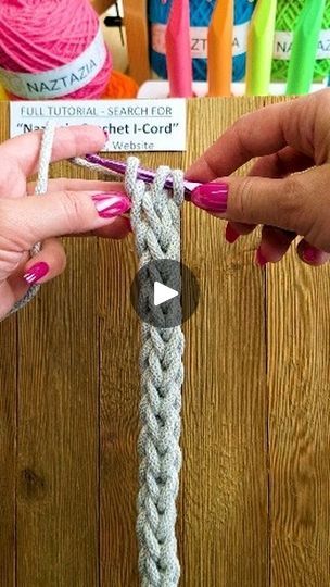 66K views · 4.5K reactions | The crochet i-cord is a fun technique that looks similar to the knitted i-cord with yarn. To make this, the crochet hook is removed, new loops are drawn up, and the process is repeated.

#crochet #knitting #artistsoninstagram #yarn #icord #makersgonnamake #tutorial #embroidery #3d #naztazia #reels | Naztazia | naztazia · Original audio How To Crochet I Cord, Crochet Cords Tutorial, Crochet I Cord Tutorial, I Cord Crochet Tutorials, Crochet Using Macrame Cord, Crochet I Cord, Crochet Cord, Crochet Stitches Guide, I Cord