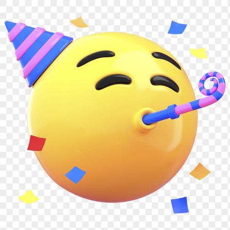 Party Emoji, Happy Emoticon, Birthday Emoji, Sticker Transparent Background, Emoticon Stickers, Party Blowers, Emoji Birthday, Emoji Party, Kitchen Finds