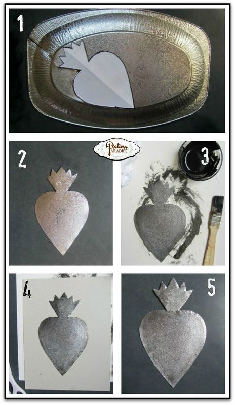 diy ex voto sacred heart, crafts, repurposing upcycling, seasonal holiday decor, valentines day ideas Feuille Aluminium Art, Milagros Charms, Heart Art Projects, Sacred Heart Art, Aluminum Can Crafts, Handmade Birthday Gifts, Heart Diy, Mexican Crafts, Tin Art