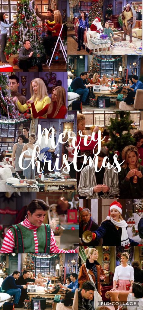 Friends Christmas Tv Show, Christmas Friends Episode, F R I E N D S Christmas, Christmas Tv Show Episodes, Friends Tv Christmas, Christmas Friends Wallpaper, Friends Aesthetic Tv Show Vintage, Friends Christmas Aesthetic Tv Show, Friends Tv Show Christmas Wallpaper