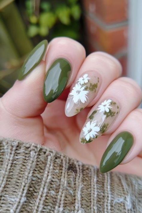 Floral Nail Ideas, Fall Nail Trends, Fall Nail Art Designs, Green Nail Designs, Floral Nail, Really Cute Nails, Vacation Nails, Nail Art Wedding, Cool Nail Designs