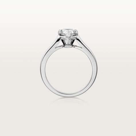 CRH4209400 - Solitaire 1895 - Platinum, diamond - Cartier Round Cut Ring, Pear Cut Diamond, Pretty Jewellery, Cartier, Round Cut, Diamond Cuts, Platinum, Ring, Gold