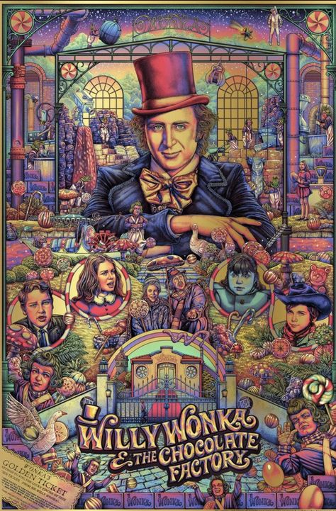 Willy Wonka Wallpaper Aesthetic, Gene Wilder, Wonka Chocolate, Alternative Movie Posters, Willy Wonka, Movie Poster Art, Chocolate Factory, Arte Fantasy, Pulp Fiction