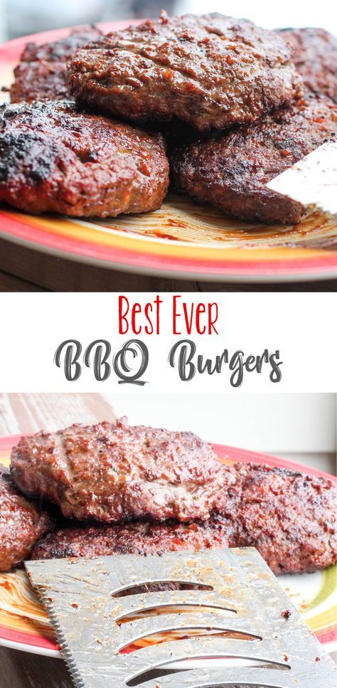 These juicy, flavorful burgers are honestly the best BBQ burgers EVER! Saucy, juicy and don't need a lot to make a great burger! Best Grilled Burgers, Bbq Burger Recipes, Bbq Hamburgers, Best Homemade Burgers, Barbecue Burgers, Grilled Burger Recipes, Bbq Burger, Hamburgers Grilled, Best Burger Recipe