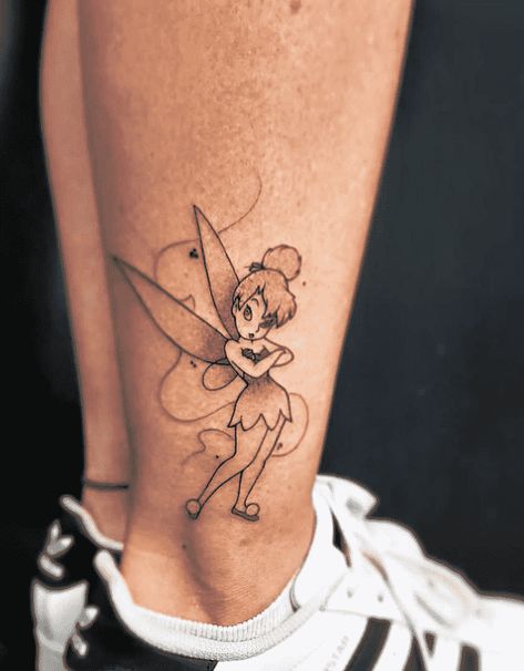 Tinkerbell Tattoos For Women, Dainty Tinkerbell Tattoo, Disney Fairies Tattoo, Tinker Bell Tattoo Design, Tinkerbell Tattoo Sassy, Tinkerbell Outline, Tinkerbell Tattoo Ideas, Tinkerbell Tattoo, Tinker Bell Tattoo