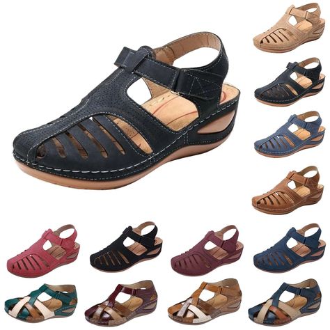 Travel Sandals, Closed Toe Wedges, Rose Gold Shoes, Summer Soft, Wedges Shoes, Shoes Flats Sandals, Womens Summer Shoes, Soft Shoes, Shoes Summer