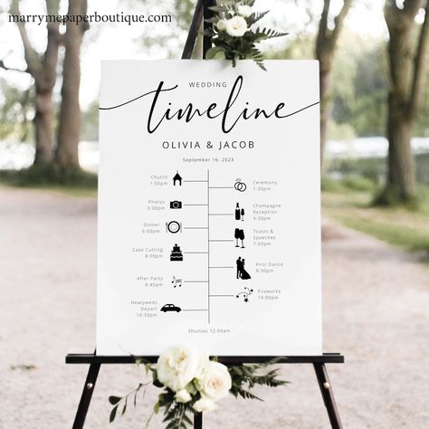 Calligraphy Wedding Signs, Wedding Schedule Of Events, Wedding Itinerary Sign, Order Of Events Wedding Sign, Wedding Timeline Sign, Order Of Events Sign, Wedding Order Of Events, Wedding Layout, Wedding Timeline Template