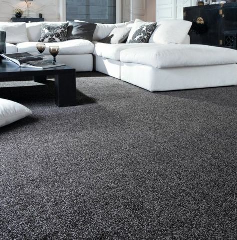 Dark Carpet Interior, Dark Gray Carpet Bedroom, Dark Carpet Ideas, Charcoal Carpet Bedroom, Charcoal Carpet Living Room, Dark Carpet Living Room, Dark Grey Carpet Living Room, Dark Grey Carpet Bedroom, Dark Gray Carpet