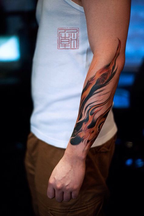 Going to have this wrap around my arm for a full arm sleeve Jewerly Tattoo, Tattoo Forearm, Flame Tattoos, Forearm Tattoo Design, Forearm Sleeve Tattoos, Cool Forearm Tattoos, Fire Tattoo, Forearm Tattoo Men, Tattoo Sleeve Designs