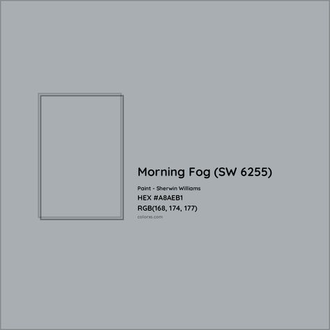 Sherwin Williams Morning Fog (SW 6255) Paint color codes, similar paints and colors Sherwin Williams Morning Fog, Zyla Colors, Analogous Color Scheme, Paint Color Codes, Rgb Color Codes, Hexadecimal Color, Choosing Paint Colours, Rgb Color Wheel, Light Sea Green