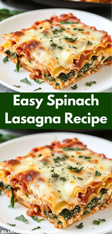 Searching for delicious lasagna recipes? This easy spinach lasagna recipe is a standout! Perfectly baked with fresh ingredients, it’s a fantastic option among spinach recipes and lasagna recipe ideas. Ultimate Lasagna Recipe, Easy Spinach Lasagna, Spinach Lasagna Recipe, Spinach And Ricotta Lasagna, Lasagna Dinner, Lasagna Recipe With Ricotta, Classic Lasagna Recipe, Healthy Lasagna, Ricotta Spinach