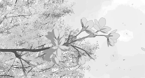 ♥ Grey Aesthetic Gif, White Anime Banner, Anime Banner Gif For Discord, White Banner Gif, Scenery Gif, White Blossom Tree, Dc Gif, Dark Gif, Animated Pfp