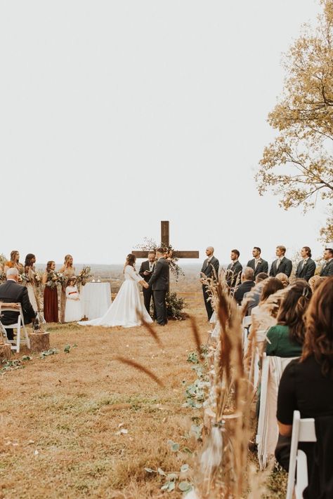 Dirt Wedding Ceremony, Pasture Wedding, Rustic Country Wedding Dresses, Small Country Weddings, Backyard Country Wedding, Casual Country Wedding, Country Wedding Rings, Country Wedding Ceremony, Three Photography