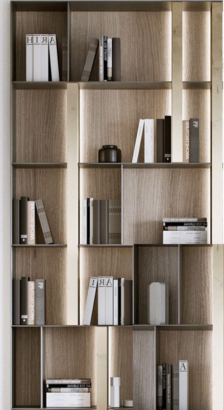 아파트 인테리어, Wall Unit Office, Office Wall Shelf, Rose Gold Background, Modern Bookcases, Joinery Design, Bookcase Design, Shelving Design, Bookshelf Design