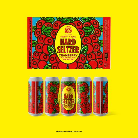 Cranberry Hard Seltzer - Brewery Twenty Five on Behance Hard Seltzer, Graphic Design Packaging, Freelancing Jobs, Design Inspo, Cranberry, The Twenties, Packaging Design, Graphic Design, Design