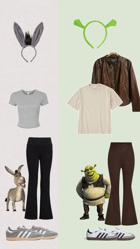 Sherk and donkey #sherk #halloween #2024 #silly #trend Shrek And Donkey Costume, Donkey Halloween Costume, Halloween Duo Costumes, Universal Outfits, Shrek And Donkey, Donkey Costume, Costume Duo, Silly Halloween, Fun Halloween Outfits