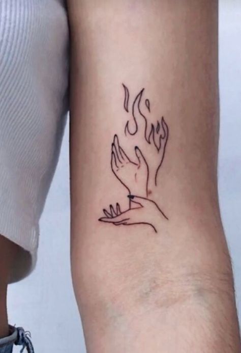 Flame Tattoos, Aries Tattoo, Fire Tattoo, Spiritual Tattoos, Small Hand Tattoos, Cute Tattoos For Women, Subtle Tattoos, Feminine Tattoos, Simplistic Tattoos