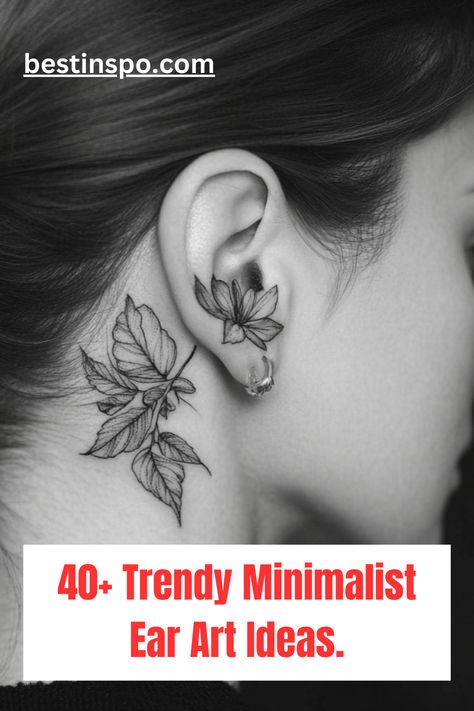 Get inspired by tiny and minimalist ear tattoos that make a statement! From simple stars, moons, and floral ink to elegant geometric and script tattoos, these subtle ear tattoo designs are perfect for a delicate yet stylish touch. Find the best tattoo ideas for your next ink and save your favorites now! #MinimalistInk #SmallTattoos #AestheticTattoos Script Tattoos, Ear Tattoos, Ear Art, Tattoo Script, Best Tattoo Ideas, Tattoo You, Best Tattoo, Ear Tattoo, Small Tattoos