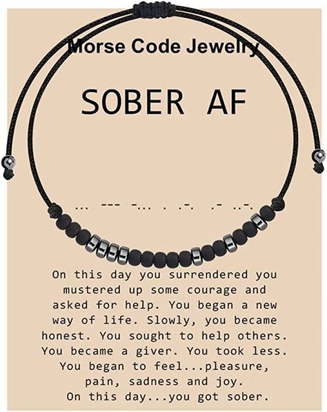 Bracelet Sayings, Recovery Bracelet, Recovery Jewelry, Meaningful Wrist Tattoos, Coded Message, Recovery Gifts, Recovery Quotes, Morse Code Bracelet, Inspirational Bracelets