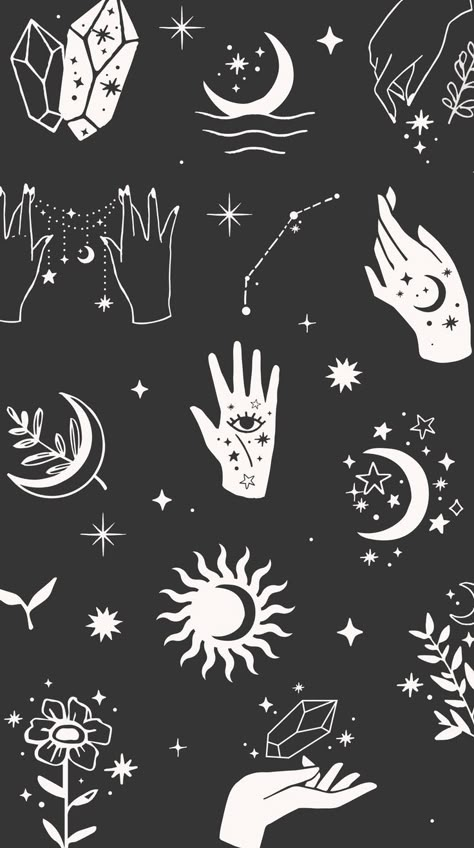 Witchy Art Aesthetic, Celestial Aesthetic Art, Constellations Drawing, Witchy Vibes Wallpaper, Cute Witchy Wallpaper, Witchy Wallpaper Iphone, Celestial Drawing, Witchy Graphics, Mystical Backgrounds