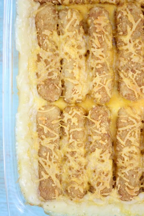 Fish Stick Casserole that's so easy and unusually delicious. Perfect comfort dinner. Recipes Using Fish Sticks, Fish Stick Casserole Recipe, Fish Stick Casserole, Fish Casserole, Chicken Slow Cooker, Frozen Fish, Comfort Dinner, Fish Sticks, Slow Cooker Recipe