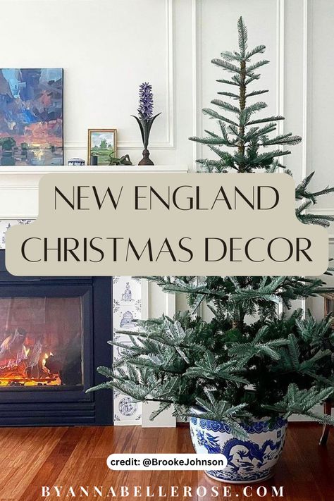 coastal christmas, christmas decor, coastal Christmas decor, beachy christmas decor, New England style, New England aesthetic, New England cottage, New England farmhouse, christmas decor ideas for living room, christmas decorations, indoor christmas decorations, natural Christmas, neutral christmas, neutral Christmas decorations, decorate for christmas, decorating ideas, decor tips see it all here: https://byannabellerose.com/insanely-pretty-new-england-christmas-decorations-to-inspire-you/ Traditional Farmhouse Christmas Decor, English Christmas Cottage, Early American Decorating New England, Traditional English Christmas Decor, East Coast Christmas Decor, New England Christmas Tree, New England Christmas Decor, Christmas In The Hamptons, English Country Christmas Decor