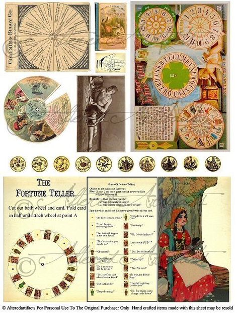 Fortune Teller Printable, Printable Fortune Teller, Halloween Atc, Halloween Fortune Teller, Fortune Teller Game, Vintage Halloween Printables, Mascaras Halloween, Halloween Clips, Vintage Halloween Costume