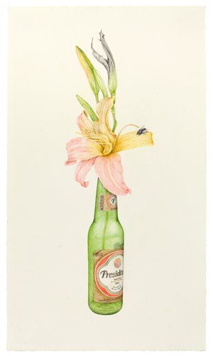 Aurel Schmidt: Florid Reveries  The New York Hyper Realist Goes Floral with Her Dainty Colored Pencil Drawings Dominican Republic Poster, Nature Vs Manmade, Dominican Art, Man Vs Nature, Art A Level, Bottle Tattoo, Carnival Ideas, Art Is Life, Korean Art