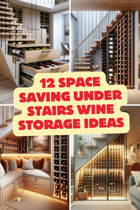 Transform that unused space under your stairs into a stylish wine haven! These 12 creative wine storage ideas maximize every inch, from sleek glass-enclosed cellars to rustic wooden barrels. Whether you’re a budding wine enthusiast or a seasoned collector, these space-saving solutions blend functionality with design. Discover how to create your perfect under-stairs wine spot—check out the full blog for inspiration! Staircase Storage Under Stairs Modern, Space Under Stairs Ideas Creative Closet, Under Stairs Alcohol Storage, Glass Wine Cellar Under Stairs, Staircase Wine Storage, Liquor Storage Ideas Small Spaces, Small Space Under Stairs Ideas, Wine Storage Under Stairs, Under Stairs Wine Storage