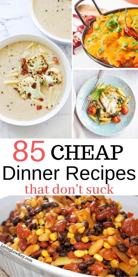 Cheap Meals On A Budget For One, Cheap Dinners For Two Budget, Cheap Soups Budget, Very Frugal Meals, Budget Food Recipes, Cheap Delicious Meals, Inexpensive Family Meals, Cheap Meal, Budget Recipes