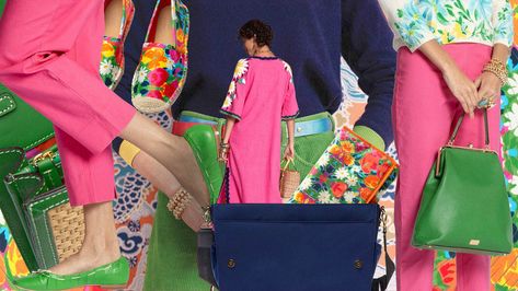 Frances Valentine was started by the iconic designer and her best friend, Elyce Arons. Today, Arons is growing the brand and keeping Spade’s memory alive. Elyce Arons, Frances Valentine, Bryant Park, Fisherman Sweater, Floral Cardigan, Chic Bags, Pastel Floral, Branded Handbags, Red And Gold