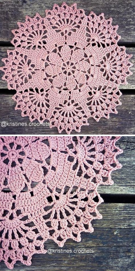 Triangle En Crochet, Free Doily Patterns, Motif Mandala Crochet, Beau Crochet, Crochet Placemat Patterns, Free Crochet Doily Patterns, Crochet Placemats, Crochet Dollies, Crochet Mandala Pattern