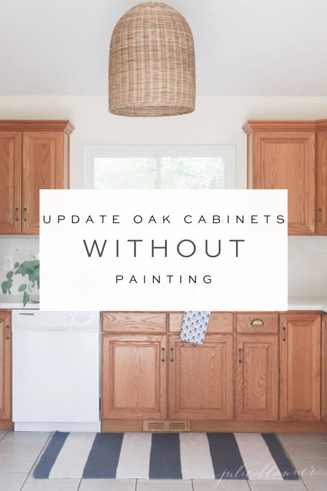 Honey Oak Cabinets Grey Walls, How To Style A Kitchen With Oak Cabinets, Honey Oak Kitchen Lighting, Decorating With Oak Cabinets, White And Honey Oak Kitchen, Keep Oak Kitchen Cabinets, Light Oak Cabinets With Gold Hardware, Oak Cabinets Sanded Down, Cabinet Hardware For Oak Cabinets