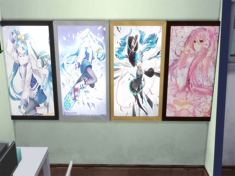 The Sims Resource - Hatsune Miku Posters v1 Hatsune Miku Poster, Miku Poster, Sims 4 Cas Mods, Sims 4 Cc Kids Clothing, Play Sims 4, Sims 4 Anime, Sims 4 Bedroom, Sims 4 Cc Makeup, Play Sims