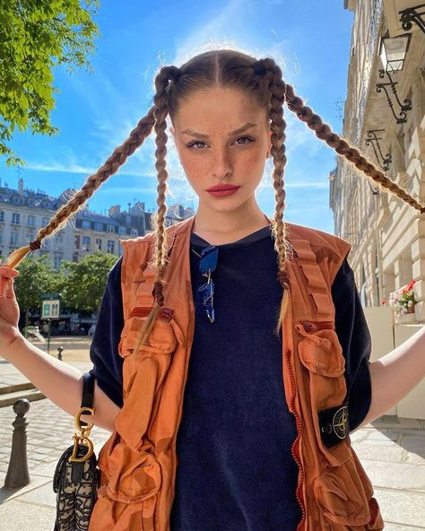 Braided Hairstyles Back To School, Easy Hairstyles Braided, Hairstyle Ideas For Kids, Hairstyles Back To School, 2024 Hair Trends For Women, Rave Hairstyles, Braided Ponytails, 2000s Hairstyles, 2024 Hair Trends