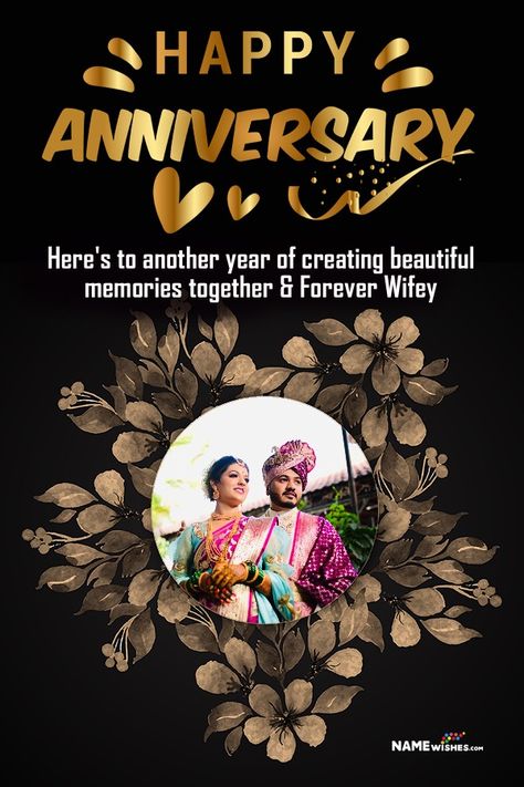 Lovely happy anniversary wishes for the couple and best friends. Cute Vintage royal anniversary photo frame wishes with black screen status to attract more. Happy Anniversary My Friend, Happy Anniversary Photo Frame, Happy Anniversary Quotes For Couple, Happy Anniversary Wife, Hug Day Quotes, Anniversary Photo Frame, Labour Day Wishes, Best Friends Cute, Anniversary Quotes For Couple