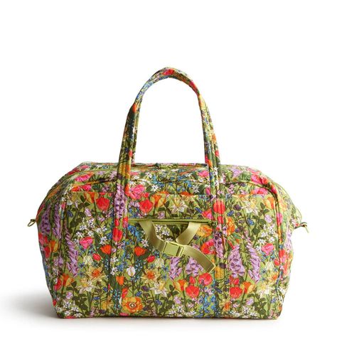 Large Miramar Weekender - Cotton | Vera Bradley Meadow Bouquet, Bouquet Green, Travel Accessories Organization, Space Organization, Backpack Lunch Bag, Duffel Bag Backpack, Holiday Bag, Belt Purse, Duffel Bag Travel