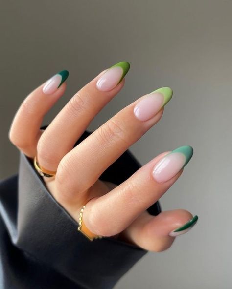 Simple Spring Nails, French Tip Nail Designs, Green Nail Designs, Cute Nails For Fall, Simple Gel Nails, Short Acrylic Nails Designs, French Tip Nails, Short Acrylic Nails, Nail Arts