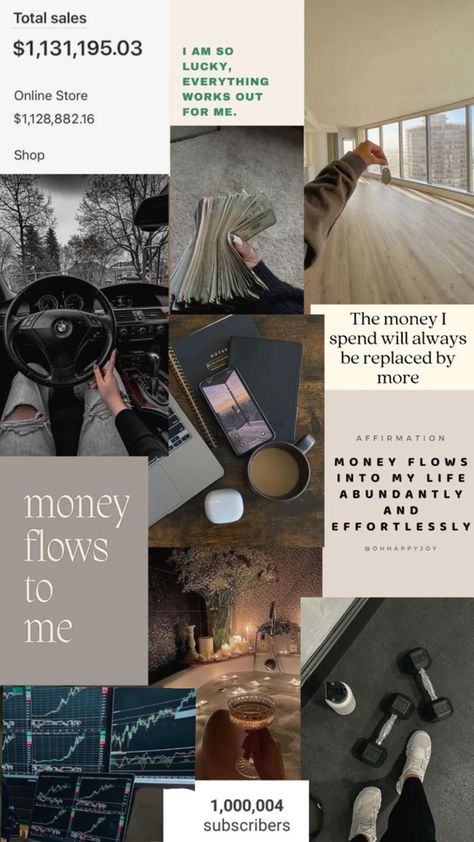 2025 Vision Board Financial Freedom, Affirmation Wallpaper Money, Financial Freedom Wallpaper, Financial Freedom Manifestation, Manifesting Financial Freedom, Vision Board Ideas 2025 Money, Affirmation Collage Wallpaper, Property Vision Board, Financial Freedom Vision Board Images