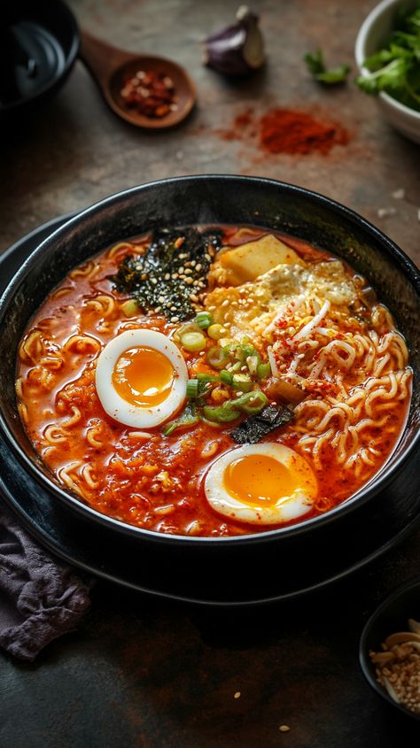 15 Irresistible Ramen Recipes to Warm Your Soul - Grill Cuisines Ramen Noodle Recipes Seafood, Spicy Shoyu Ramen, Ramen And Salmon, Ramen Additions, Asian Noodle Bowl Recipes, Ramen Recipes Authentic, Fancy Ramen Recipes, Authentic Ramen Recipes, Korean Ramen Recipes