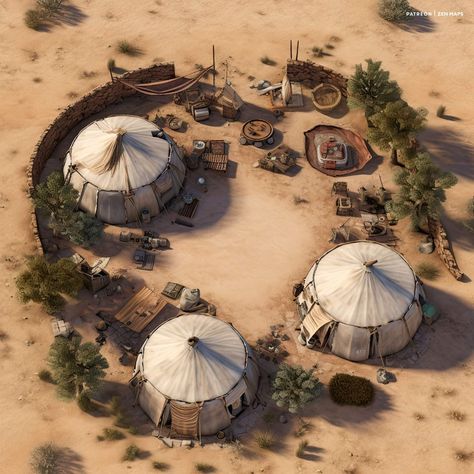 Open World Concept Art, Dnd Desert Town, Dnd Desert City, Desert Dnd, Dnd Desert, Desert Kingdom, Desert Map, Fantasy City Map, Dnd World Map