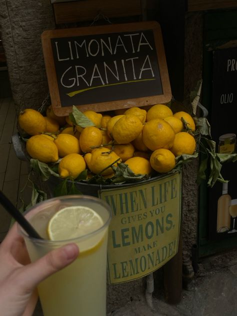 #lemonade #italy #pinterestinspired #pinterest #pinterestideas #aesthetic #fashion #1 #summer #italy #italyaesthetic Italian Lemon Aesthetic, Lemon Picking Aesthetic, Fresh Lemonade Aesthetic, Lemon Italy Aesthetic, Lemon Drink Aesthetic, Lemonade Aesthetic, Bid Day Shirts, Summer Fresh, Morning Sky