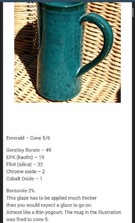 Emerald Ceramic Glazes, Ceramic Glaze Recipes, Glazed Bowl, Glazing Techniques, Advanced Ceramics, Ceramic Glaze, Glaze Ceramics, Glaze Recipe, Pottery Glazes