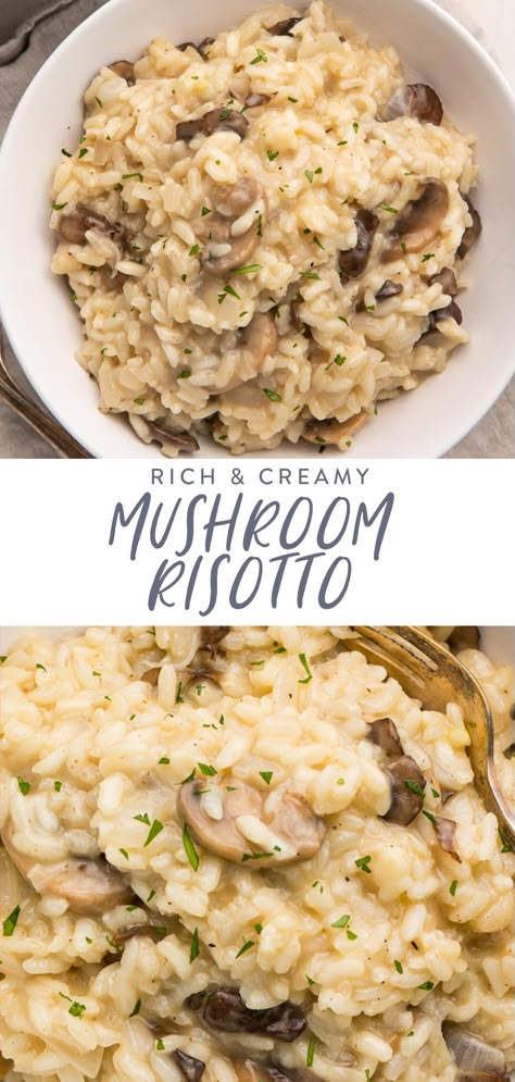 White Wine Mushroom Risotto, Balsamic Mushroom Risotto, Rosoto Recipes Risotto Mushroom, Mushroom Parmesan Risotto, Gluten Free Mushroom Risotto, Authentic Risotto Recipes, Mushroom Rissoto Recipe, Yummly.com Recipes, Rissoto Recipes Easy Mushroom