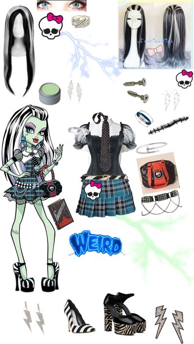 Monster High l Frankie Stein Outfit | ShopLook Monster High Halloween Costumes, Monster High Makeup, Monster High Halloween, Monster High Cosplay, Monster High Costume, Screw Earrings, Classy Halloween Costumes, Trio Halloween Costumes, Hot Halloween Outfits