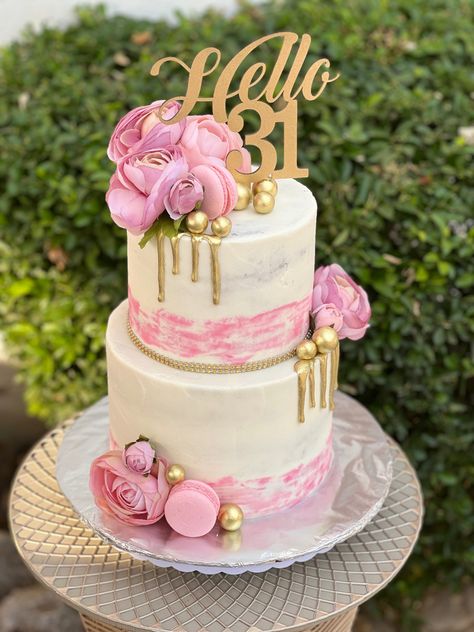 2 Teir Cakes Pink, Three Tier Pink Birthday Cake, Pink And White 2 Tier Birthday Cake, Female Cakes Birthday, 2 Tier Debut Cake, Two Tier Birthday Cake For Women, Two Tier Pink Birthday Cake, Pink 2 Tier Birthday Cake, 60th Birthday Cake Design