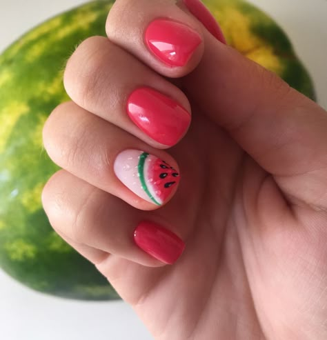 21 Red Summer Nails 2024: Unveil Trendy Vibrant Designs! - divagaze.com June Manicure Ideas, Red Watermelon Nails, Watermelon Red Nails, Red Summer Nails 2024, Fingernail Designs Summer, Short Nails For Summer, Summer Nails Red, Summer Red Nails, Watermelon Nail Designs