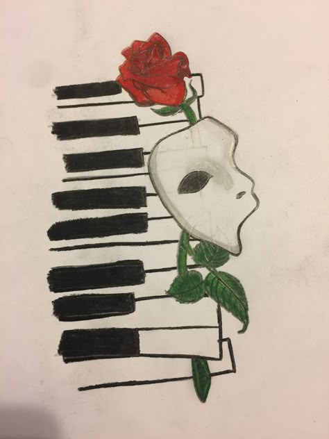 Phantom Of The Opera Logo, Theater Sketch Drawing, Phantom Of The Opera Art Drawing, Theater Drawing Ideas, Phantom Of The Opera Mask Drawing, Phantom Of The Opera Embroidery, Playbill Ideas, Phantom Of The Opera Painting, Phantom Of The Opera Drawing