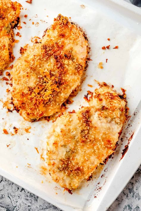 Baked Ranch Chicken - Chefjar Ranch Parmesan Chicken Baked, Chicken Malibu, Buttermilk Ranch Chicken Baked, Ranch Seasoned Chicken, Baked Chicken Recipes Ranch Packet, Oven Baked Ranch Chicken, Breaded Ranch Chicken Baked, Baked Carrots Recipe, Banana Dog Treat Recipe